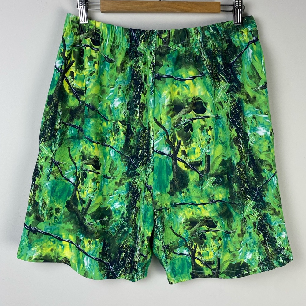 Warren Lotas Hell Camo Flame Shorts Green Large
